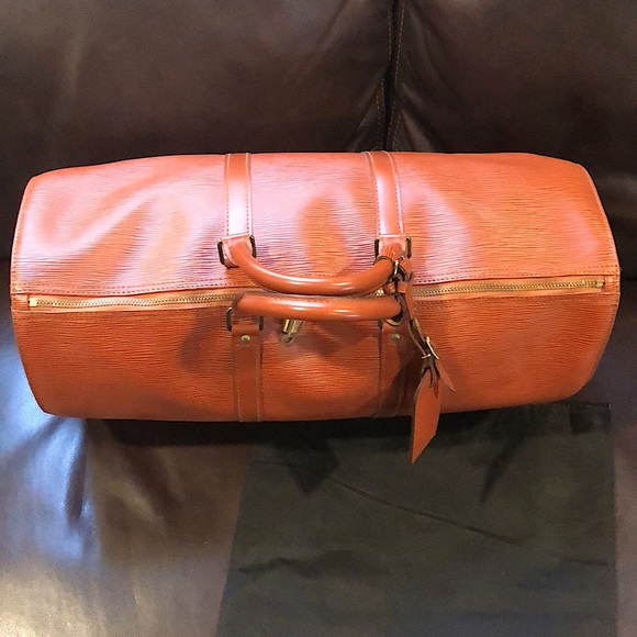 LOUIS VUITTON LV 50 Kenyan Fawn Epi Keepall Boston Travel Weekend Bag - Picture 6 of 17